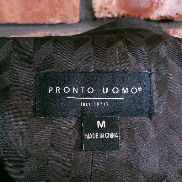 Pronto Uomo Brown Velvet 2-Button Blazer Single-breasted Jacket Workwear Men's M - Picture 5 of 5